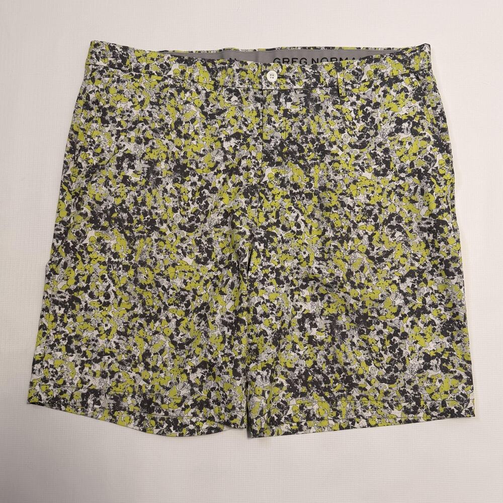 Greg Norman Attack Life Shorts Mens 40 Multicolor Camo 10 Inseam Golf Stretch